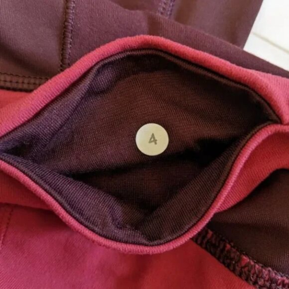 Lululemon Athletica Give Me Qi Crop Burgundy Workout Leggings SZ 4 - Picture 9 of 10
